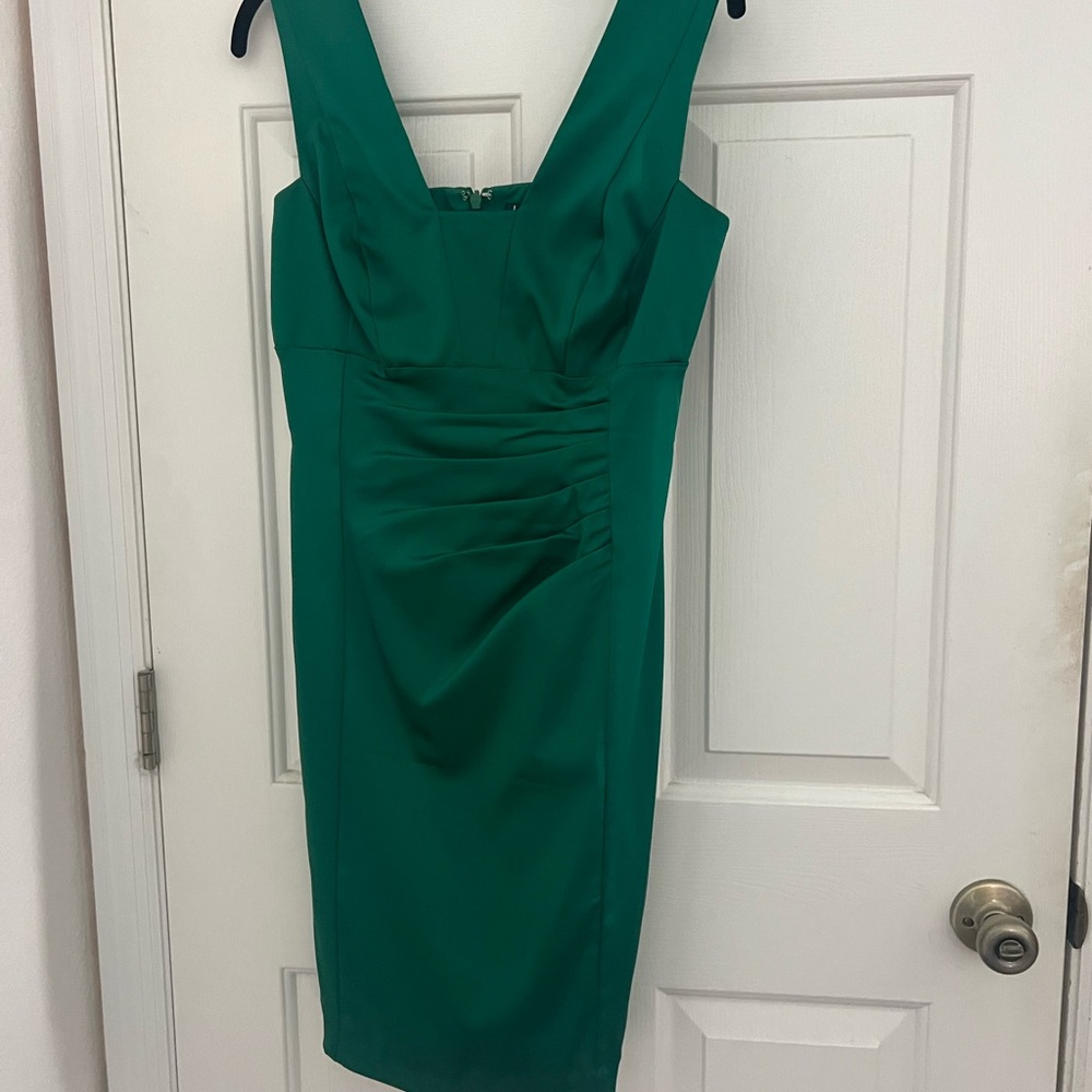 Emerald satin dress